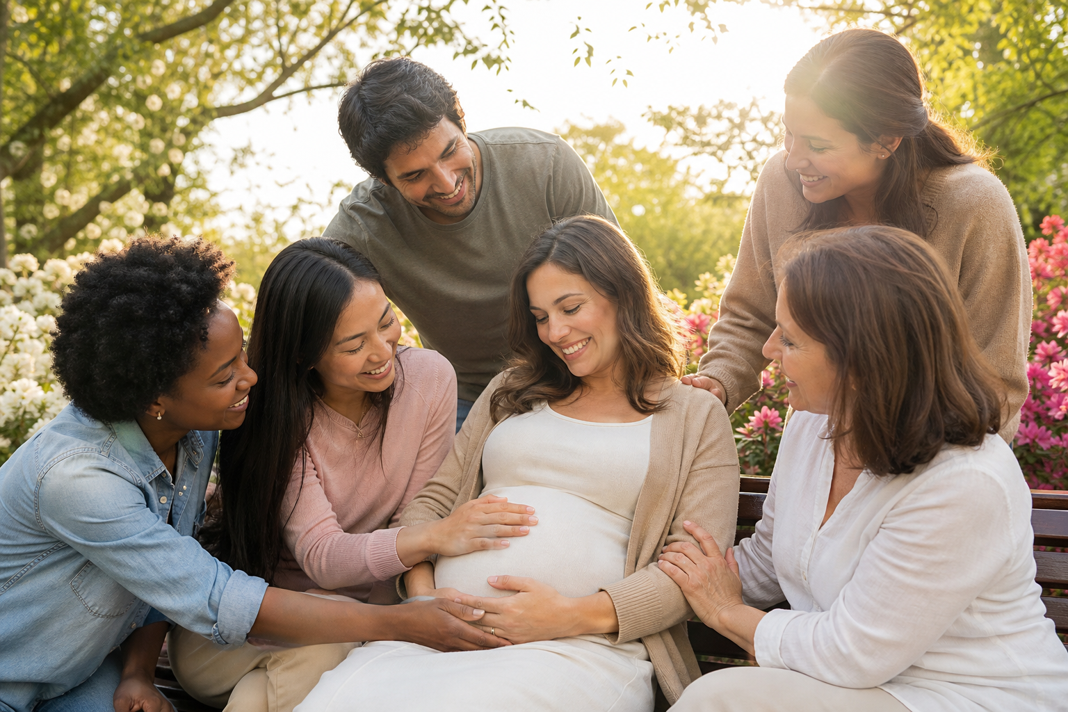 Pregnant Mom Assisted by Crowd